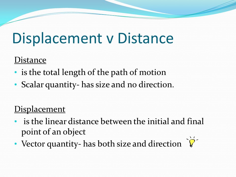 10 differences between distance and displacement physics